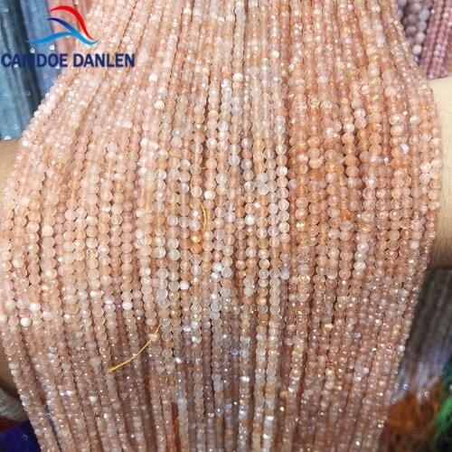 100% Precious Natural Exquisite Faceted Sun Stone Round Beads 2/3mm Beads For Jewelry Making DIY Necklace Bracelet Earring