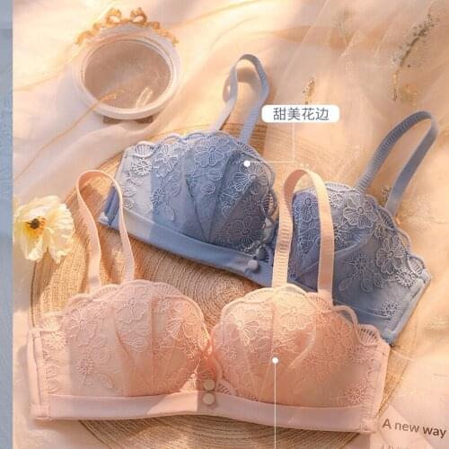 Fashion Sexy Wire Free Underwear Stapless Bra Push Up Bras Women Lace Convertible Straps Bralette Japanese Korean Small Cup Bras