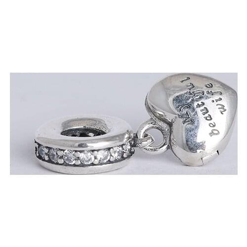 My beautiful wife heart dangle charm beads Original 925 sterling silver Suitable for Pandora Style Charm Bracelets & Necklaces