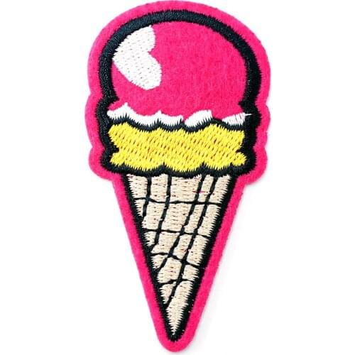 Ice Cream (Size:3.6x7.5cm) DIY Cloth Badges Mend Decorate Patch Jeans Bag Hat Clothes Apparel Sewing Decoration Applique Patches