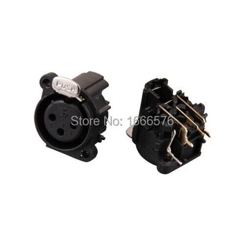 Wholesale 100 pcs metal XLR 3 pin female chassis Mount Socket Locking-206