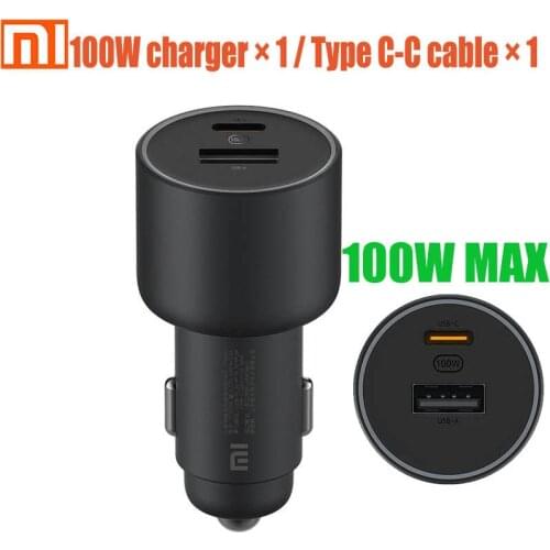 Original Xiaomi Car Charger Fast Charging Version 1A1C 100W USB-C 100W MAX fast charging/USB-A, USB-C dual-port output