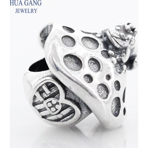 Original 925 Sterling Silver Mushroom & Frog Charms Fit Pandor Bracelets Sterling Silver Beads for Jewelry Making Wholesale