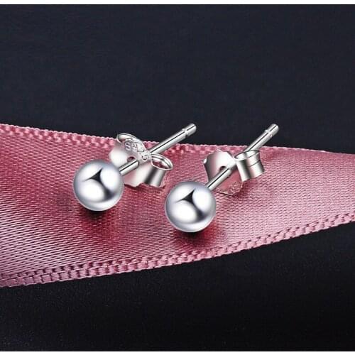 SA SILVERAGE Simple Womens Mini Earrings Silver Jewelry Korean Fashion Ear Jewelry S925 Silver Needle Round Bead Earrings