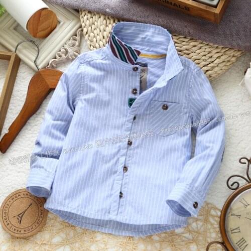 New cotton baby boys shirts baby wear for spring long sleeve classic stripes shirts for autumn for 3 to 36 month baby