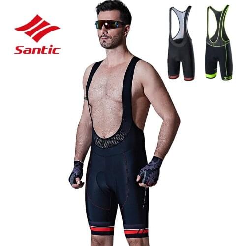 Santic Men Summer Cycling Bib Shorts 4D Italian Cushion Shorts Shockproof Padded Road Bike Mountain Breathable Bicycle Shorts