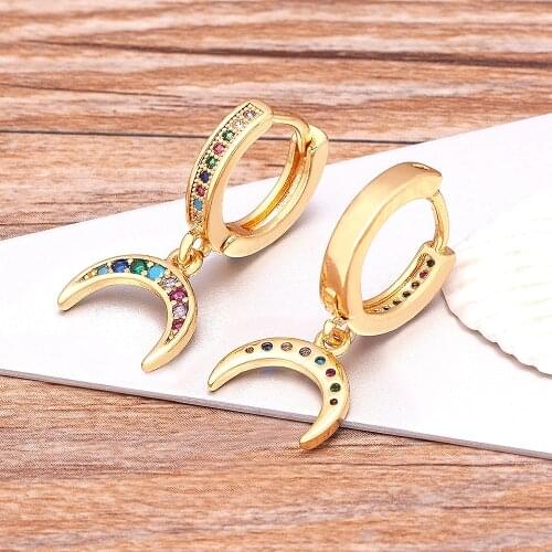 New Fashion Horn/Heart/Evil Eye/Elephant/Butterfly/Crown/ Life Tree Shape 14 Styles Dangel Earrings Rainbow Accessories Jewelry