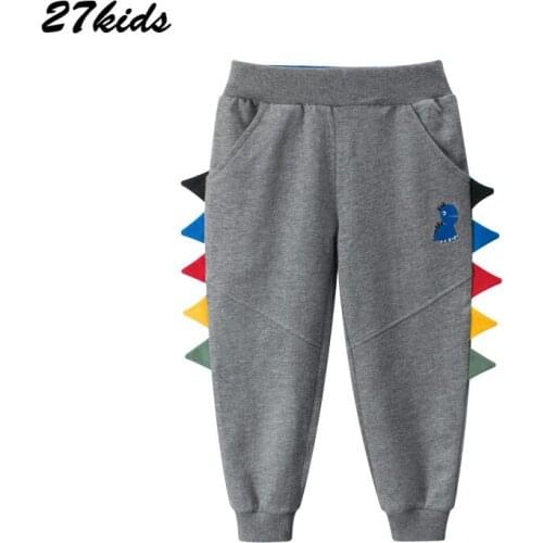 27kids Cartoon Dinosaur Pattern Baby Boys Girls Pants Boys Full Length Pants Children Sports Pants For Kids child Sweatpants
