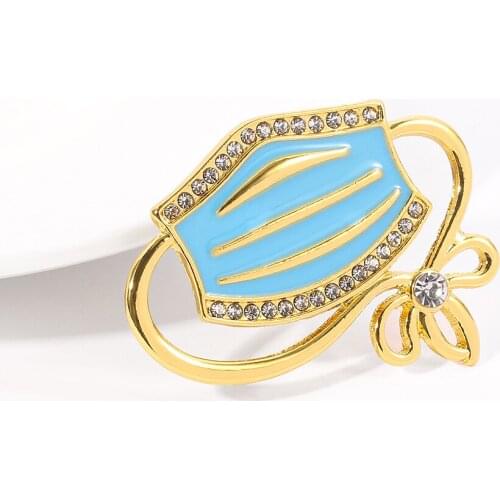 Cute Enamel Oil Drop Mask Shape Brooch Simple Mask Buckle Female Daily Supplies Fashion Jewelry Clothing Accessories