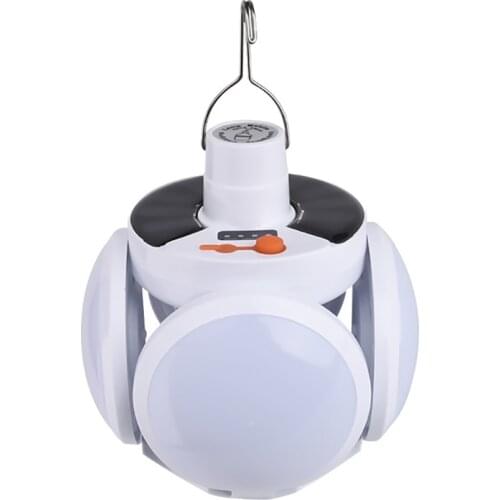 Solar Lanterns with Hook, Power Display, Portable LED Camping Lantern Solar USB Rechargeable, Dimmable, Emergency LED Light