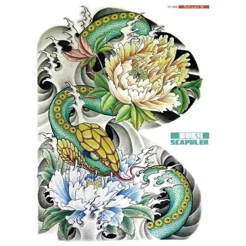 Rocooart PC 24X32CM Big Shoulder Taty Chest Back Waterproof Temporary Tattoo Sticker Dragon Fake Tattoo Snake Tatuagem For Men
