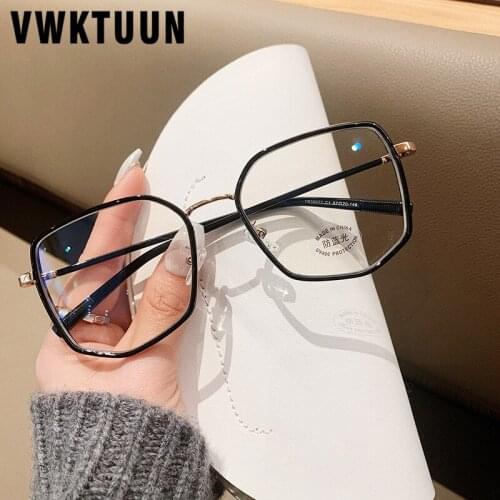 VWKTUUN TR90 Anti Blue Light Ray Glasses Women Men Irregular Glasses Frames Square Optical Glasses Prescription EyeGlasses Frame