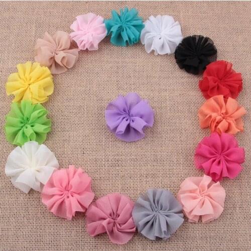 Yundfly 10PCS 6cm Fluffy Ballerina Chiffon Flower For Baby Girls Hair Accessories Artificial Fabric Flowers For Infant Headbands