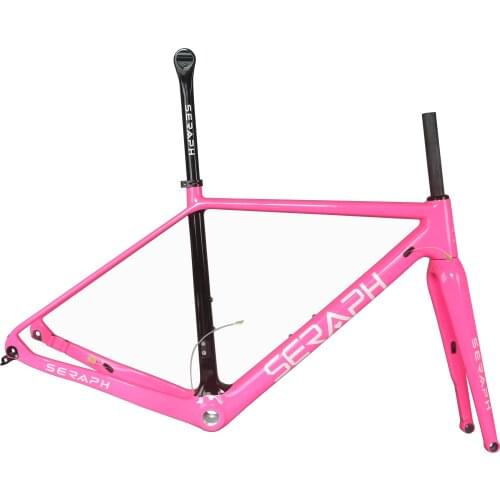 Seraph Factory Customized Paint Full Carbon T700 BSA Flat Mount Disc Brake Gravel Frame GR029 with Zero Offset Seatpost
