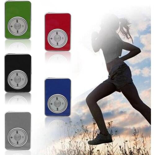 1PC MP3 Music Player High Quality Sport Portable Mirror MP3 Player Mini Clip Stereo MP3 Music Player Support Mini SD TF Card