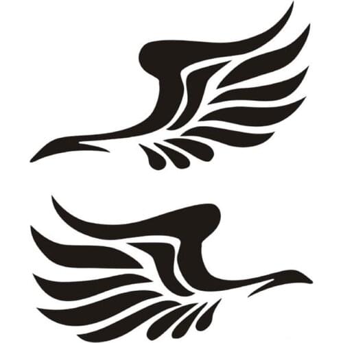 Guardian Angel Wings Lovely Reflective Car Stickers Fashion Car Rearview Mirror On The Fly Section CT-527