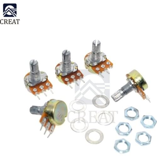 10PCS/Lot Potentiometer Resistor 1K 2K 5K 10K 20K 50K 100K 250K 500K Ohm 6 Pin Linear Taper Rotary Potentiometer For Arduino