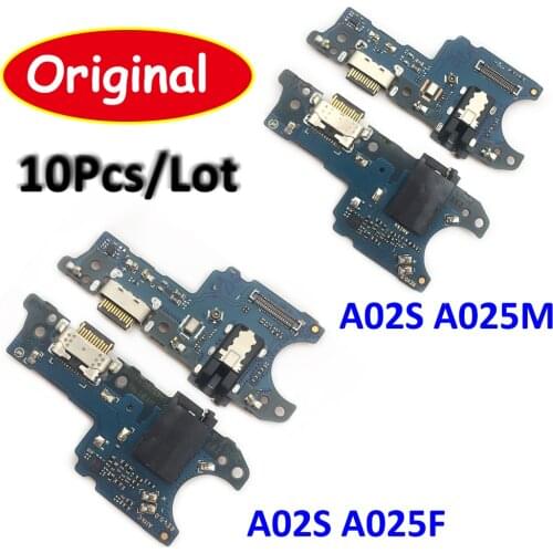 10Pcs，Original Repair USB Charging Port Connector Board Flex Cable For Samsung Galaxy A02S A025F A025M Microphone Replacement