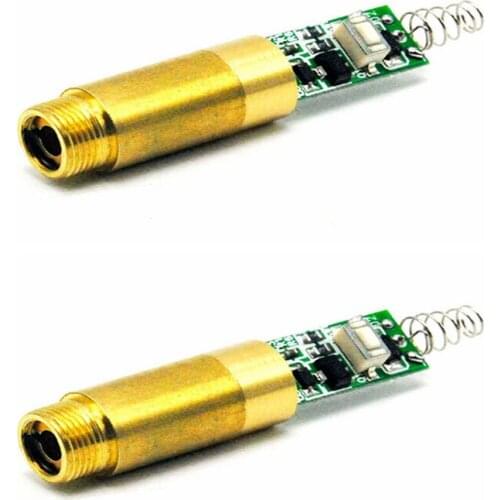 2pcs INDUSTRIAL/LAB 532nm 10mW Green Laser DOT Module Diode w/ Driver 3.7V