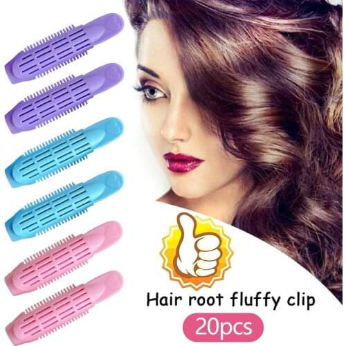 20pcs Plastic Natural Fluffy Hair Clip Curly Hair Holder Hair Root Fluffy Clip Bangs Hair Styling Clip Hair Pins Accessories