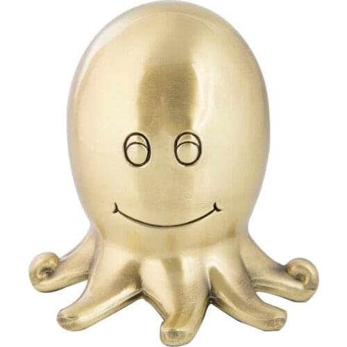 2021 European-style Creative Metal Smiley Octopus Piggy Bank Cartoon Cute Children Piggy Bank Coin Savings Bank Money Banks