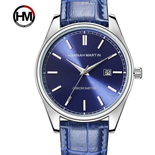2021 Hannah Martin Mens Watches Brand Luxury Wrist Watch Men Watch Auto Date Mens Watch Clock reloj hombre relogio masculino