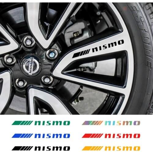 4pcs Car Rims Wheel Stickers Night vision reflective decorative stickers for Nissan NISMO ALMERA Qashqai Murano Car Accessories