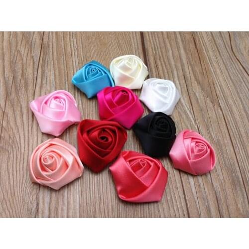 4CM/100PCS High Quality Satin Ribbon Artificial Silk Roses Buds Heads,DIY Material Headdresses,Applique Sewing Flower,Hats,Shoe