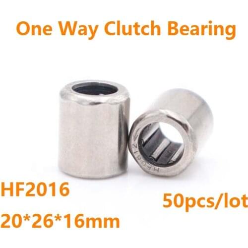 50pcs/lot HF2016 20*26*16mm Drawn Cup One Way Clutch Needle roller Bearing Single Way Needle Bearing One way bearing