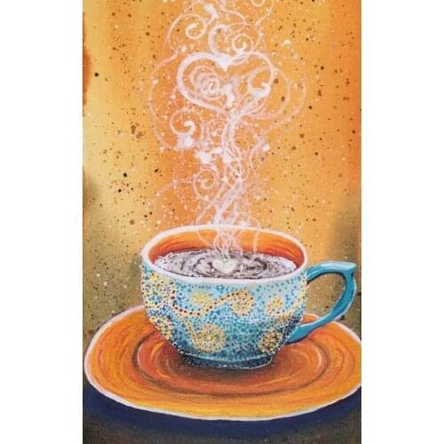 5D DIY Diamond Painting Cross Stitch Coffee Cup Rhinestones Crystal Needlework Diamond Embroidery Mosaic Full Diamond Decorative