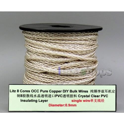 8 Core Pure Silver Plated OCC Bulk Mixed Wire For Custom DIY Shure Fostex QDC Earphone Headphone 19*0.08mm LN006152
