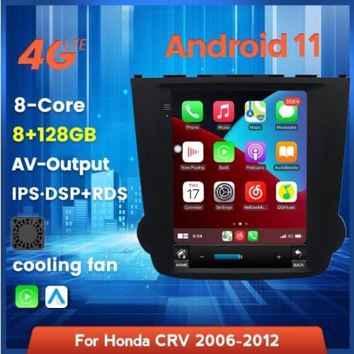 9.7'' Tesla Screen Android 11 DSP Car Radio GPS For Honda CRV CR-V 2006-2012 Multimedia Player Carplay Auto 4G Net WIFI Headunit