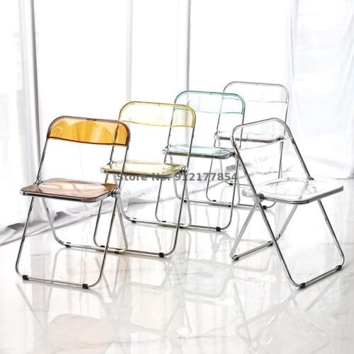Acrylic Transparent Chair Dining Chair Ins Wind Fashion Net Red Photo Simple Clothing Store Makeup Folding Chair