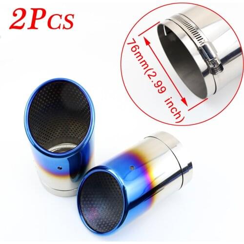 Vehicle Accessoires 3" 76mm Inlet Caliber Rear Silencer Tailpipe MufflerTail Exhaust Tip End Pipe Cover Trim Stainless Steel