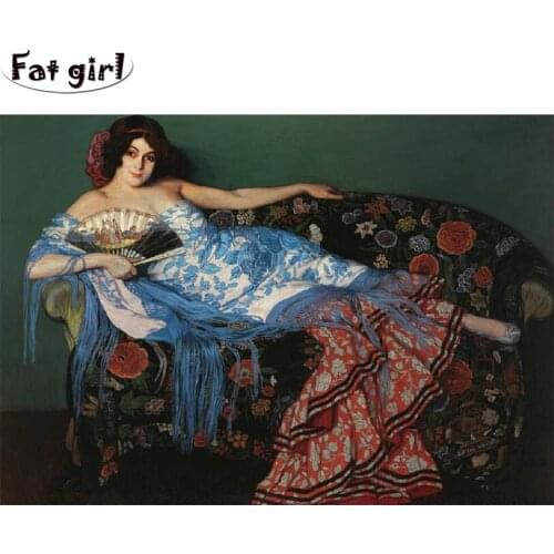 DIY diamond Painting By Number Retro Beauty Illustration embroidery mosaic Art Drawing Gift Pictures wall art Kits Home Decor