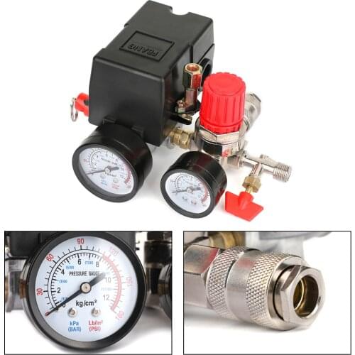 Areyourshop Air Compressor Pressure Control Switch Manifold Regulator Fitting Pneumatic Parts