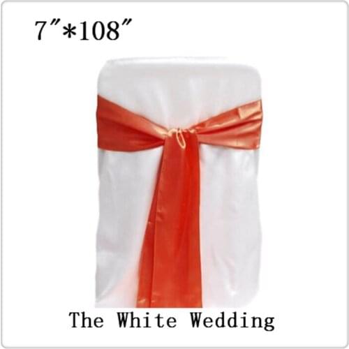 Free Shipping 100 pcs burnt orange wedding bows for banquet chair for Wedding Decoration