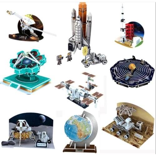 Paper Model Classic 3D Jigsaw Puzzle Apollo Moon Rocket Solar System International Space Station Building Construction