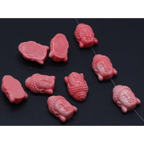 Vintage Natural Coral Beads Buddha Head Loose Spacer Bead for Jewelry Making Women or Man Bracelet Necklace Accessories