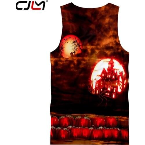 CJLM Mens New Creative Street Clothing 3D Printed Funny Castle Tank Top Halloween Big Size Man 6XL