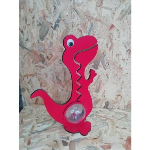 Wooden Dinosaur Piggy Bank 50 Cm Red
