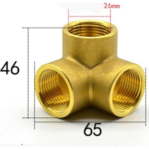 DN20 G 3/4" BSPP Female Brass Corner Angle 3 Ways Pipe Fitting Adapter Coupler Connector Water Gas Oil