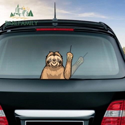 EARLFAMILY 20cm for Sloth Wiper Vinyl Car Wrap Stickers Funny Waterproof Decal Motorcycle Campervan RV JDM Graffiti Trunk Decals