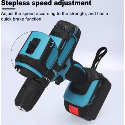 21V Electric Cordless Drill High-power Lithium Battery Wireless Rechargeable Hand Drills Brushless Motor Home DIY Power Tools
