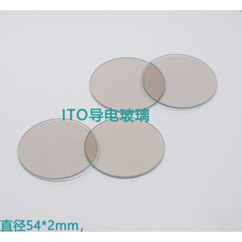 Round I-T-O conductive glass diameter 54x2mm 7-10 ohms