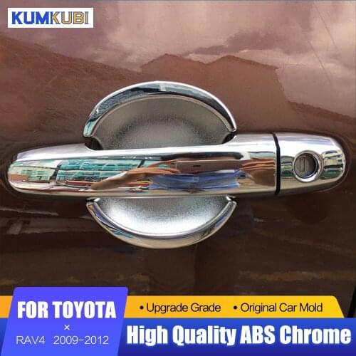 KUMIKUBI Auto Car ABS Chrome Side Door Handle Covers For Toyota RAV4 2009 2010 2011 2012 Automobile Parts Accessories