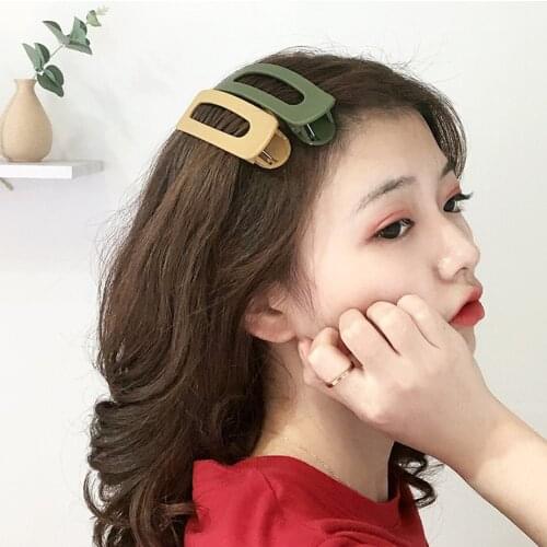 Girl Cute Large Shampoo Colorful Versatile Frosted Candy Hairpins Women Simple Candy Color Word Clip