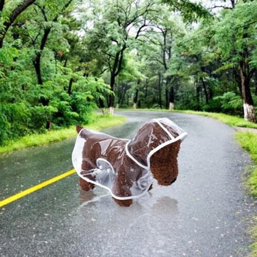Fashion Portable Pet Transparent Raincoat Elastic Bite-resistant Waterproof Plastic Highly Protection Adorable Pet Clothes