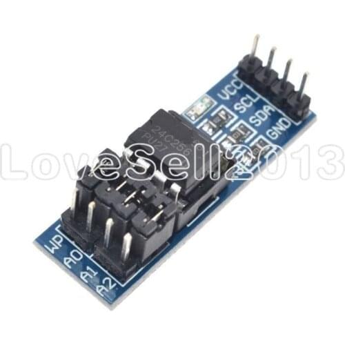 2Pcs AT24C256 24C256 I2C Interface EEPROM Memory Module 8P Chip Power Supply Indicator Pull Up Resistor Direct Jumper Setting