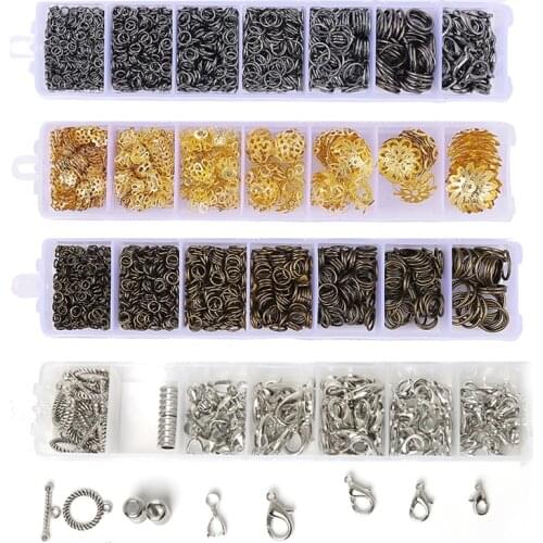 200-1200pcs/Box Jewelry Making Kits Earring Hooks Pins Jump Rings Lobster clasp Connectors DIY Jewelry Findings Set Supplies